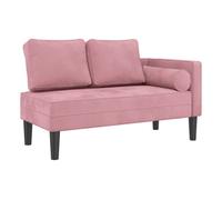 vidaXL Sofá diván con cojines en terciopelo rosa
