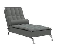 vidaXL Sofá diván de masaje con cojín de tela gris oscuro