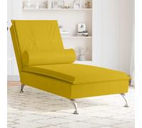 vidaXL Sofá diván de masaje con cojín de terciopelo amarillo