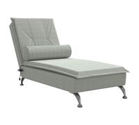 vidaXL Sofá diván de masaje con cojín de terciopelo gris claro