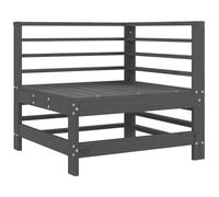 vidaXL Sofá esquinero con cojines madera maciza de pino gris Gris