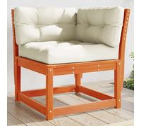 vidaXL Sofá esquinero jardín y cojines madera pino marrón 73x73x78 cm
