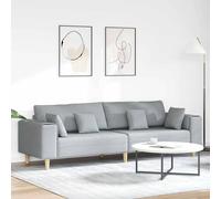 vidaXL Sofá Gris Claro 250 x 77 x 76 cm tela