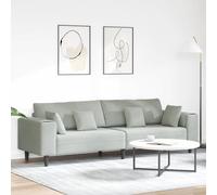 vidaXL Sofá Gris Claro 250 x 77 x 76 cm Terciopelo
