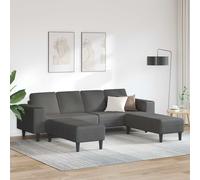 vidaXL Sofá Gris oscuro 250 x 188 x 76 cm Tela de Pana