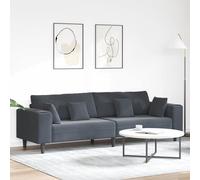 vidaXL Sofá Gris oscuro 250 x 77 x 76 cm Terciopelo