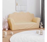 vidaXL Sofá Infantil de 2 plazas de Felpa Suave Color Crema, sofá Infantil, sofá para Sala de Juegos, Mini sofá, sofá Infantiles, sofá para niños
