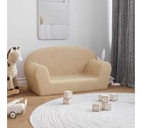 vidaXL Sofá infantil de 2 plazas de felpa suave color crema
