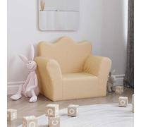 vidaXL Sofá infantil de felpa suave color crema