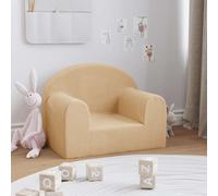 vidaXL Sofá infantil de felpa suave color crema