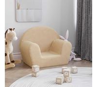 vidaXL Sofá infantil de felpa suave color crema