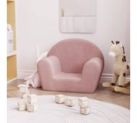 vidaXL Sofá infantil de felpa suave rosa
