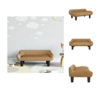 vidaXL Sofá infantil marrón, 70x40x24 cm, de terciopelo - Muebles para bebés y niños pequeños