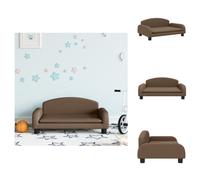 vidaXL Sofá infantil marrón, 70x45x30 cm, tapizado en tela - Muebles para bebés y niños pequeños