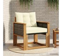 vidaXL Sofá de exterior de madera de acacia maciza, color natural