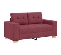 Sofá De Dos Plazas Color Rojo Vino, 160x77x82 Cm, Tela Vidaxl