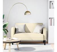 Sofá Loveseat Color Crema 110 Cm Cuero Sintética Vidaxl