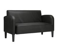 vidaXL Sofá Loveseat 2 plazas de cuero sintético, negro 110 cm