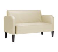 Sofá Loveseat Color Crema 110 Cm Cuero Sintética Vidaxl