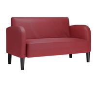 vidaXL Sofá Loveseat de cuero sintética de 110 cm Multicolor Rojo vino tinto