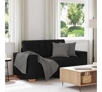 vidaXL Sofá Loveseat de tela negra de 160x77x82 cm