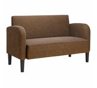 vidaXL Sofá de dos plazas Loveseat 110 cm Marrón, cuero sintético, sofá cama