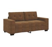 vidaXL Sofá Loveseat Moderno Marrón Oscuro de con Tela Antimanchas, Asientos Elegantes para tu Sala, Estructura de Acero Resistente y Cojines cómodos. Muebles rectangulares para Interiores contempor