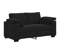 vidaXL Sofá Loveseat Terciopelo Negro 160x77x82 cm, sofá, sofá de Dos plazas, Asientos de salón, sofá Cama, sofá tapizado, sofá de Dos plazas