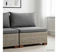 vidaXL Sofá Medio con Cojines GENDT Ratán natural Gris Kubu