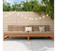 vidaXL Sofá Medio de Jardín Pino macizo Marrón Cera 240 x 84 x 70 cm