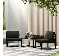 vidaXL Sofá modular central de aluminio con cojines Antracita