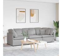 vidaXL Sofá modular con cojines de tela Multicolor Gris nube
