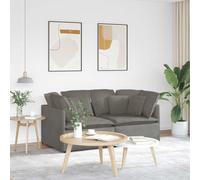 vidaXL Sofá modular con cojines de tela de pana gris claro