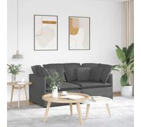 vidaXL Sofá modular con cojines de tela de pana gris oscuro