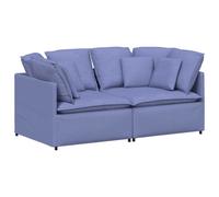vidaXL Sofá modular con cojines de tela Multicolor Azul vaquero