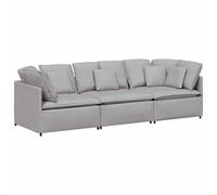 vidaXL Sofá modular con cojines de tela Multicolor Gris nube