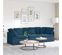 vidaXL Sofá modular con cojines de terciopelo azul