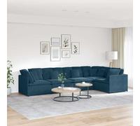 vidaXL Sofá modular con cojines de terciopelo Multicolor Azul