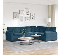 vidaXL Sofá modular con cojines de terciopelo azul