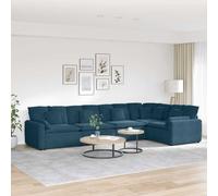 vidaXL Sofá modular con cojines de terciopelo Multicolor Azul