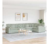 vidaXL Sofá modular con cojines de terciopelo gris claro