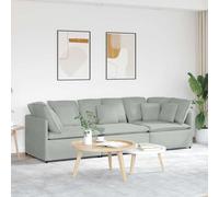 vidaXL Sofá modular con cojines de terciopelo Multicolor Gris claro