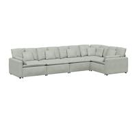 vidaXL Sofá modular con cojines de terciopelo Multicolor Gris claro