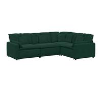 vidaXL Sofá Modular con Cojines de Terciopelo Verde Oscuro