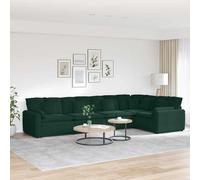 vidaXL Sofá modular con cojines de terciopelo verde oscuro