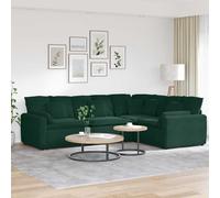 vidaXL Sofá modular con cojines de terciopelo verde oscuro