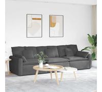 vidaXL Sofá modular con cojines, gris oscuro