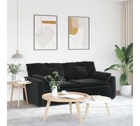 vidaXL Sofá modular con cojines negros