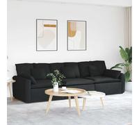 vidaXL Sofá modular con cojines negros