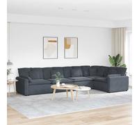 vidaXL Sofá modular con cojines terciopelo gris oscuro